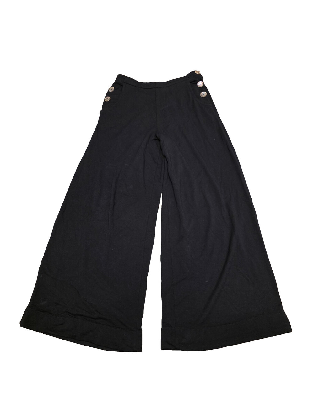 Bleusalt Malibu Palazzo Sailor Pants Wide Leg Tencel Modal Black  Size 1 S